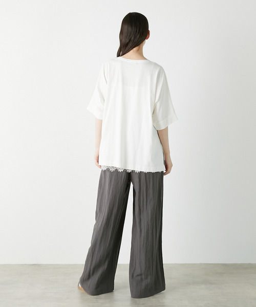 LOGEMENT DE CLAIRE（ロジュモンドクレール）の「ドルマンTシャツ（Tシャツ/カットソー・レディース・ブラック/ブルー系その他/オフホワイト・FREE）」の6枚目の写真
