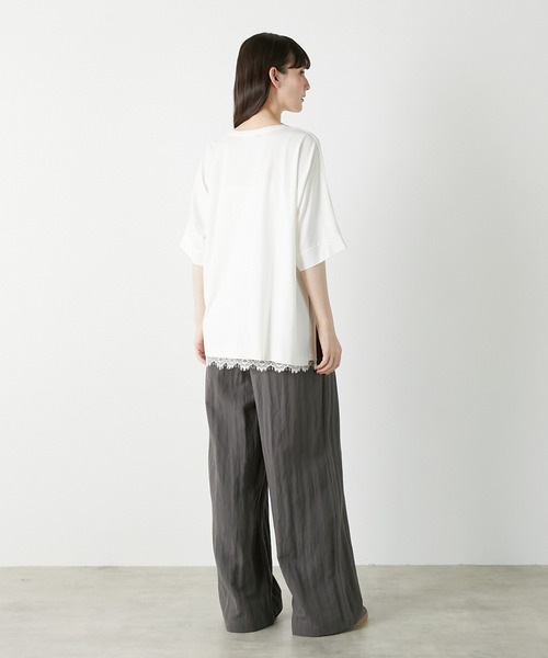 LOGEMENT DE CLAIRE（ロジュモンドクレール）の「ドルマンTシャツ（Tシャツ/カットソー・レディース・ブラック/ブルー系その他/オフホワイト・FREE）」の7枚目の写真