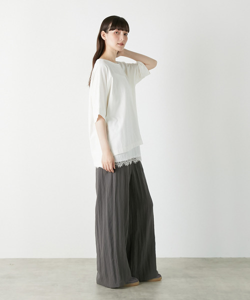 LOGEMENT DE CLAIRE（ロジュモンドクレール）の「ドルマンTシャツ（Tシャツ/カットソー・レディース・ブラック/ブルー系その他/オフホワイト・FREE）」の8枚目の写真