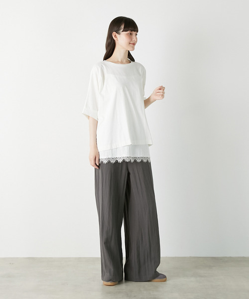 LOGEMENT DE CLAIRE（ロジュモンドクレール）の「ドルマンTシャツ（Tシャツ/カットソー・レディース・ブラック/ブルー系その他/オフホワイト・FREE）」の9枚目の写真