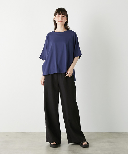 LOGEMENT DE CLAIRE（ロジュモンドクレール）の「ドルマンTシャツ（Tシャツ/カットソー・レディース・ブラック/ブルー系その他/オフホワイト・FREE）」の16枚目の写真