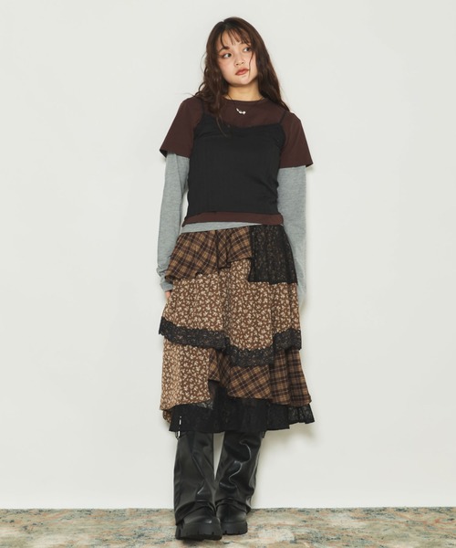 archives(アルシーヴ)の「3ピースレイヤードカットTOPS(Tシャツ/カットソー・レディース・オフホワイト/ブラック・MEDIUM)」の19枚目の写真