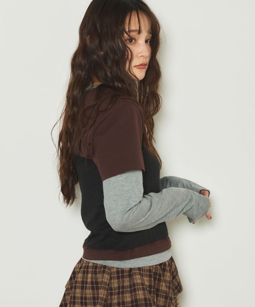 archives(アルシーヴ)の「3ピースレイヤードカットTOPS(Tシャツ/カットソー・レディース・オフホワイト/ブラック・MEDIUM)」の17枚目の写真