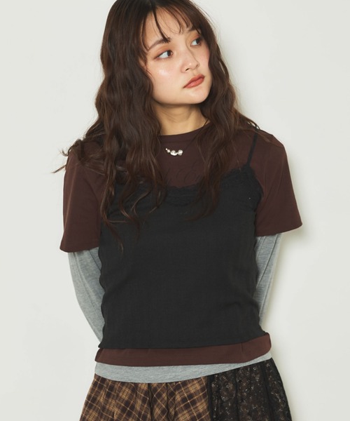 archives(アルシーヴ)の「3ピースレイヤードカットTOPS(Tシャツ/カットソー・レディース・オフホワイト/ブラック・MEDIUM)」の16枚目の写真
