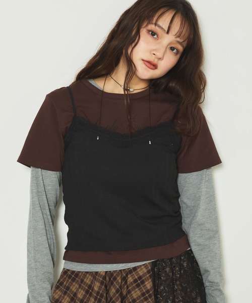 archives(アルシーヴ)の「3ピースレイヤードカットTOPS(Tシャツ/カットソー・レディース・オフホワイト/ブラック・MEDIUM)」の18枚目の写真