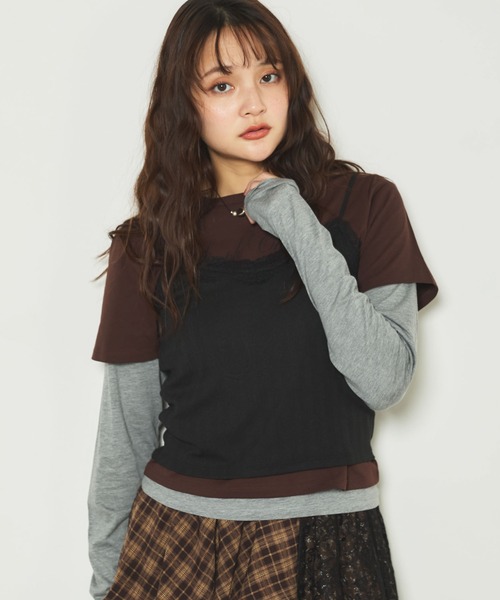 archives(アルシーヴ)の「3ピースレイヤードカットTOPS(Tシャツ/カットソー・レディース・オフホワイト/ブラック・MEDIUM)」の15枚目の写真