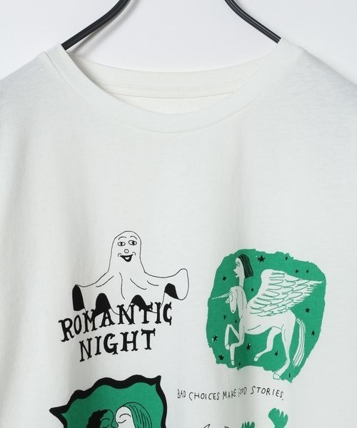 JEANASIS（ジーナシス）の「【HONGAMA】プリントTEE SS/1061794（Tシャツ/カットソー・レディース・ホワイト/グレー/ブラウン・FREE）」の7枚目の写真