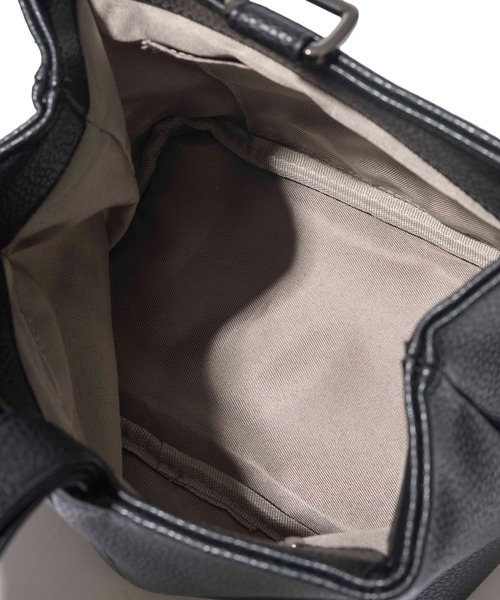 TETE HOMME(テットオム)の「【WEB限定】Split Leather One Handle Drawstring Bag / スプリットレザー ワンハンドル 巾着バッグ(ハンドバッグ・レディース・ブラック・FREE)」の9枚目の写真
