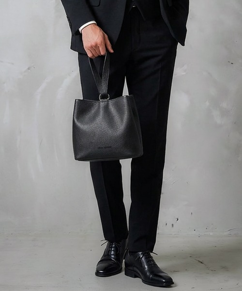 TETE HOMME(テットオム)の「【WEB限定】Split Leather One Handle Drawstring Bag / スプリットレザー ワンハンドル 巾着バッグ(ハンドバッグ・レディース・ブラック・FREE)」の14枚目の写真