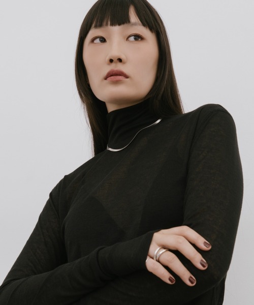 HANNE（アン）の「シアーハイネックロングスリーブTEE（Tシャツ/カットソー・レディース・レッド/ブラック/ホワイト・FREE）」の17枚目の写真