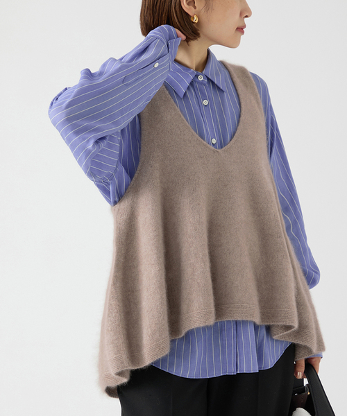 enrica(エンリカ)の「《追加》enrica/エンリカ FLARE KNIT TOP KNIT246(ニット/セーター・レディース・ウッド/チャコールグレー・FREE)」の2枚目の写真
