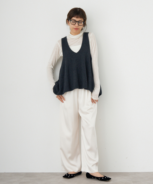 enrica(エンリカ)の「《追加》enrica/エンリカ FLARE KNIT TOP KNIT246(ニット/セーター・レディース・ウッド/チャコールグレー・FREE)」の14枚目の写真