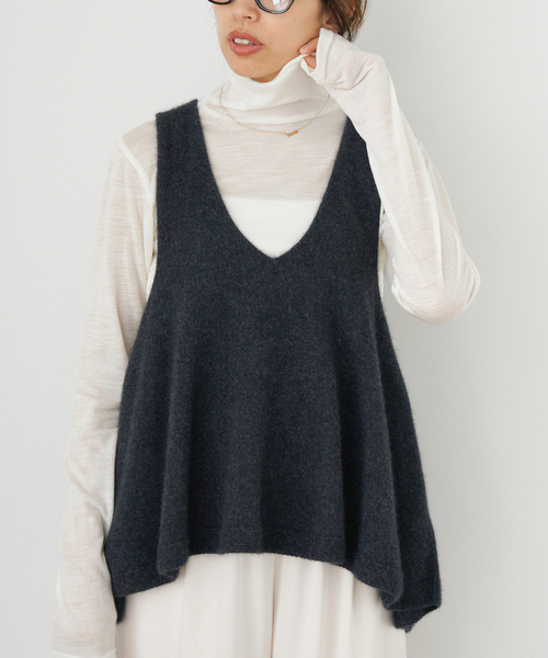 enrica(エンリカ)の「《追加》enrica/エンリカ FLARE KNIT TOP KNIT246(ニット/セーター・レディース・ウッド/チャコールグレー・FREE)」の17枚目の写真