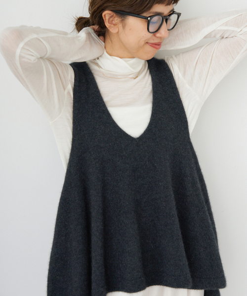 enrica(エンリカ)の「《追加》enrica/エンリカ FLARE KNIT TOP KNIT246(ニット/セーター・レディース・ウッド/チャコールグレー・FREE)」の21枚目の写真
