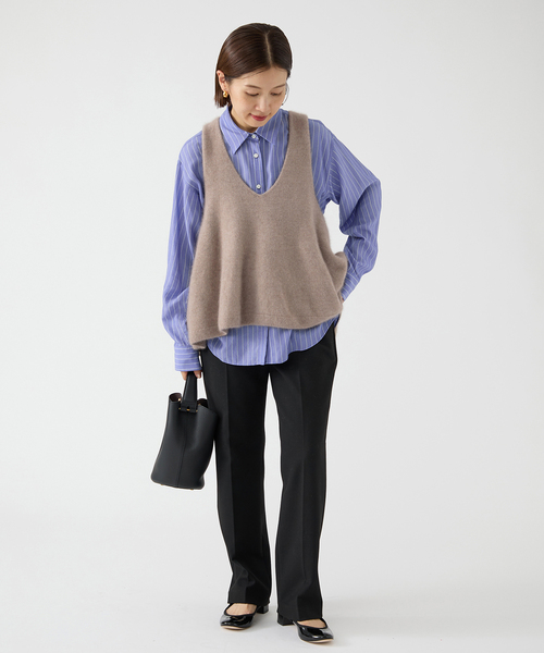 enrica(エンリカ)の「《追加》enrica/エンリカ FLARE KNIT TOP KNIT246(ニット/セーター・レディース・ウッド/チャコールグレー・FREE)」の6枚目の写真