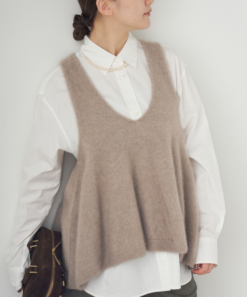 enrica(エンリカ)の「《追加》enrica/エンリカ FLARE KNIT TOP KNIT246(ニット/セーター・レディース・ウッド/チャコールグレー・FREE)」の9枚目の写真