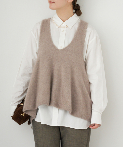 enrica(エンリカ)の「《追加》enrica/エンリカ FLARE KNIT TOP KNIT246(ニット/セーター・レディース・ウッド/チャコールグレー・FREE)」の11枚目の写真