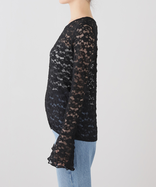 La TOTALITE(ラトータリテ)の「【洗える】ストレッチレース2WAYカーディガン(Tシャツ/カットソー・レディース・ブラック/ホワイト・FREE)」の18枚目の写真