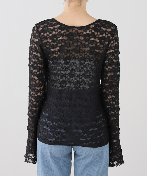La TOTALITE(ラトータリテ)の「【洗える】ストレッチレース2WAYカーディガン(Tシャツ/カットソー・レディース・ブラック/ホワイト・FREE)」の19枚目の写真