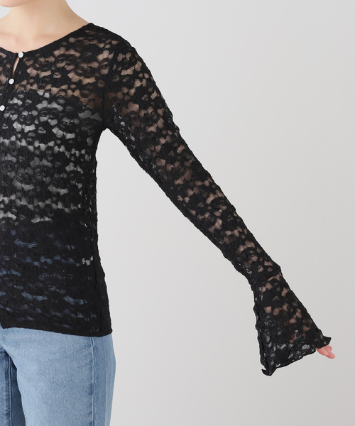 La TOTALITE(ラトータリテ)の「【洗える】ストレッチレース2WAYカーディガン(Tシャツ/カットソー・レディース・ブラック/ホワイト・FREE)」の20枚目の写真