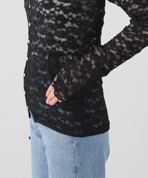 La TOTALITE(ラトータリテ)の「【洗える】ストレッチレース2WAYカーディガン(Tシャツ/カットソー・レディース・ブラック/ホワイト・FREE)」の21枚目の写真