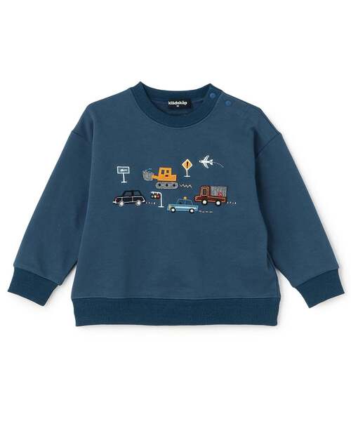 kladskap(クレードスコープ)の「【人気商品再入荷】【直営店で取り扱い無し】乗り物アップリケトレーナー(スウェット・キッズ・ライトベージュ/ネイビー・110cm/80cm/100cm/90cm)」の2枚目の写真