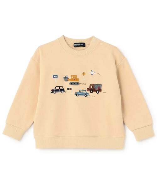 kladskap(クレードスコープ)の「【人気商品再入荷】【直営店で取り扱い無し】乗り物アップリケトレーナー(スウェット・キッズ・ライトベージュ/ネイビー・110cm/80cm/100cm/90cm)」の1枚目の写真
