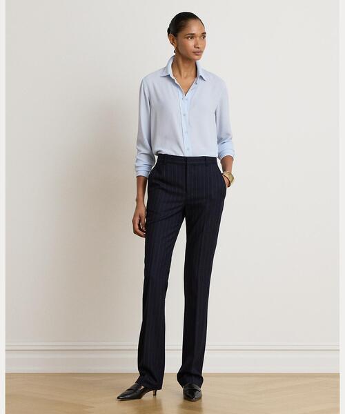 LAUREN RALPH LAUREN(ローレン ラルフ ローレン)の「クラシック フィット ジョーゼット シャツ(シャツ/ブラウス・レディース・ブルー・L/XXS/XS/S/M)」の6枚目の写真