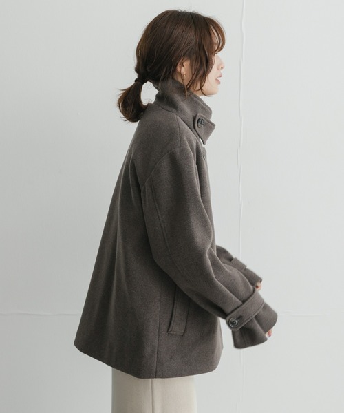 URBAN RESEARCH Sonny Label(アーバンリサーチサニーレーベル)の「メルトンジャージースタンドカラーコート(その他アウター・レディース・チャコールグレー/モカ/グレー・FREE)」の13枚目の写真