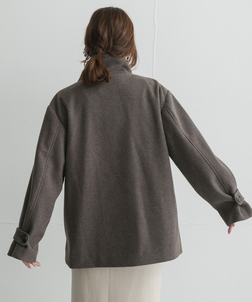 URBAN RESEARCH Sonny Label(アーバンリサーチサニーレーベル)の「メルトンジャージースタンドカラーコート(その他アウター・レディース・チャコールグレー/モカ/グレー・FREE)」の14枚目の写真