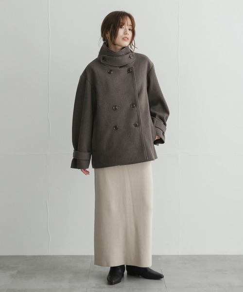 URBAN RESEARCH Sonny Label(アーバンリサーチサニーレーベル)の「メルトンジャージースタンドカラーコート(その他アウター・レディース・チャコールグレー/モカ/グレー・FREE)」の15枚目の写真