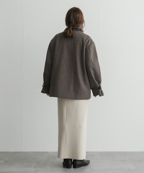 URBAN RESEARCH Sonny Label(アーバンリサーチサニーレーベル)の「メルトンジャージースタンドカラーコート(その他アウター・レディース・チャコールグレー/モカ/グレー・FREE)」の17枚目の写真