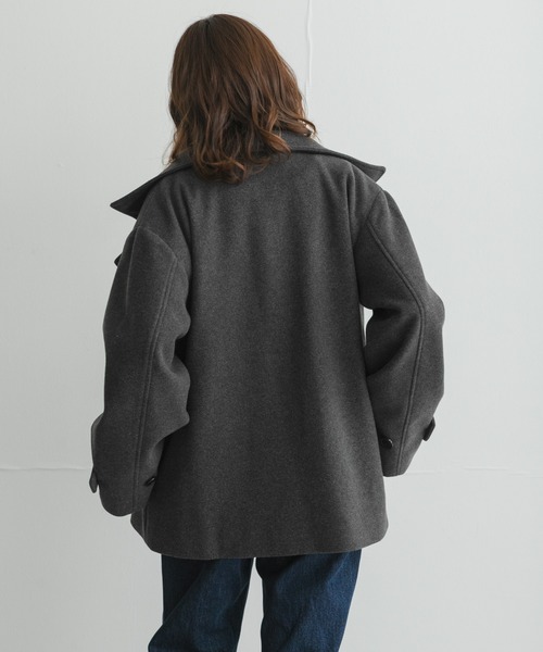 URBAN RESEARCH Sonny Label(アーバンリサーチサニーレーベル)の「メルトンジャージースタンドカラーコート(その他アウター・レディース・チャコールグレー/モカ/グレー・FREE)」の7枚目の写真