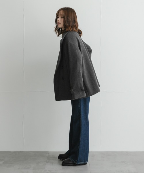 URBAN RESEARCH Sonny Label(アーバンリサーチサニーレーベル)の「メルトンジャージースタンドカラーコート(その他アウター・レディース・チャコールグレー/モカ/グレー・FREE)」の9枚目の写真