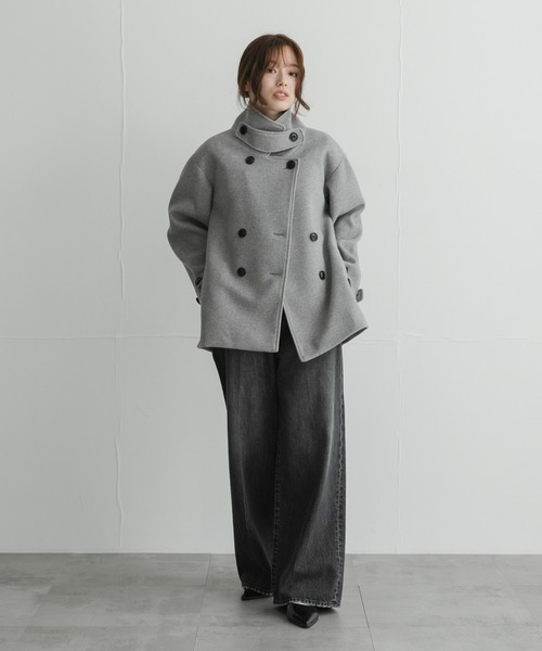 URBAN RESEARCH Sonny Label(アーバンリサーチサニーレーベル)の「メルトンジャージースタンドカラーコート(その他アウター・レディース・チャコールグレー/モカ/グレー・FREE)」の22枚目の写真