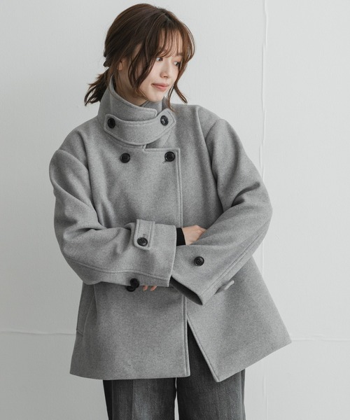 URBAN RESEARCH Sonny Label(アーバンリサーチサニーレーベル)の「メルトンジャージースタンドカラーコート(その他アウター・レディース・チャコールグレー/モカ/グレー・FREE)」の18枚目の写真