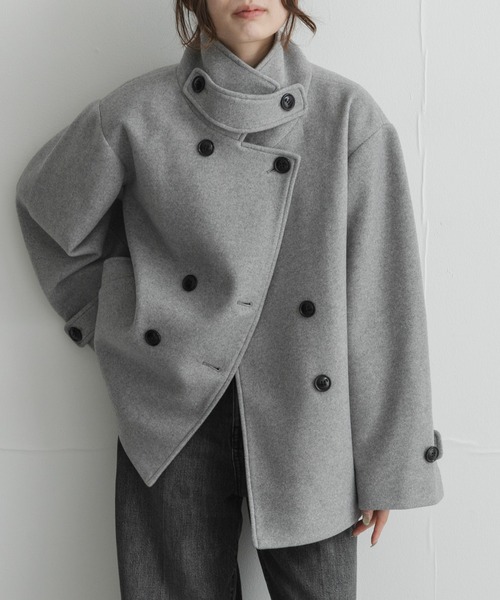 URBAN RESEARCH Sonny Label(アーバンリサーチサニーレーベル)の「メルトンジャージースタンドカラーコート(その他アウター・レディース・チャコールグレー/モカ/グレー・FREE)」の19枚目の写真