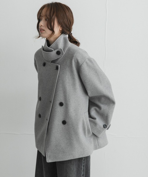 URBAN RESEARCH Sonny Label(アーバンリサーチサニーレーベル)の「メルトンジャージースタンドカラーコート(その他アウター・レディース・チャコールグレー/モカ/グレー・FREE)」の20枚目の写真