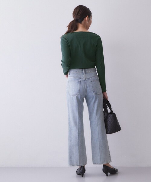index(インデックス)の「【接触冷感/UVケア】テレコボートネックトップス《洗濯機OK》(Tシャツ/カットソー・レディース・ブラウン系その他/オフホワイト/ネイビー/ナチュラル/モスグリーン・34/36/38/44/40/42)」の16枚目の写真