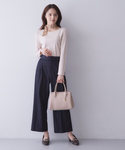 index(インデックス)の「【接触冷感/UVケア】テレコボートネックトップス《洗濯機OK》(Tシャツ/カットソー・レディース・ブラウン系その他/オフホワイト/ネイビー/ナチュラル/モスグリーン・34/36/38/44/40/42)」の19枚目の写真