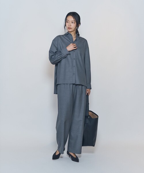 1er Arrondissement(プルミエアロンディスモン)の「ミックスウールイージーパンツ(その他パンツ・レディース・ネイビー/グレー・36/38)」の14枚目の写真