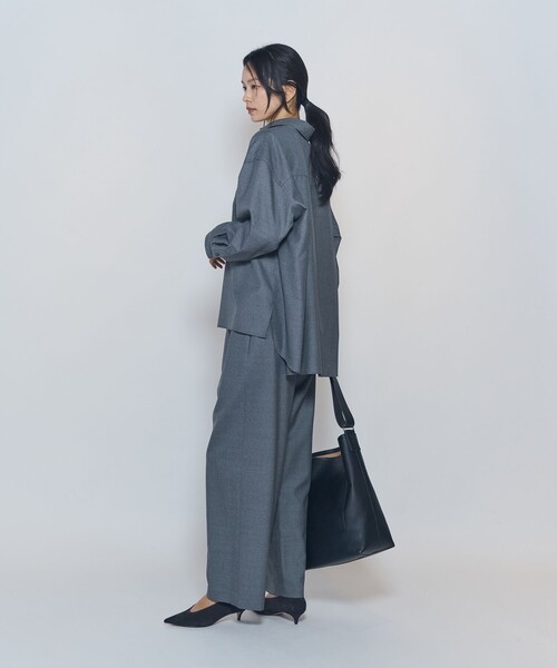 1er Arrondissement(プルミエアロンディスモン)の「ミックスウールイージーパンツ(その他パンツ・レディース・ネイビー/グレー・36/38)」の15枚目の写真