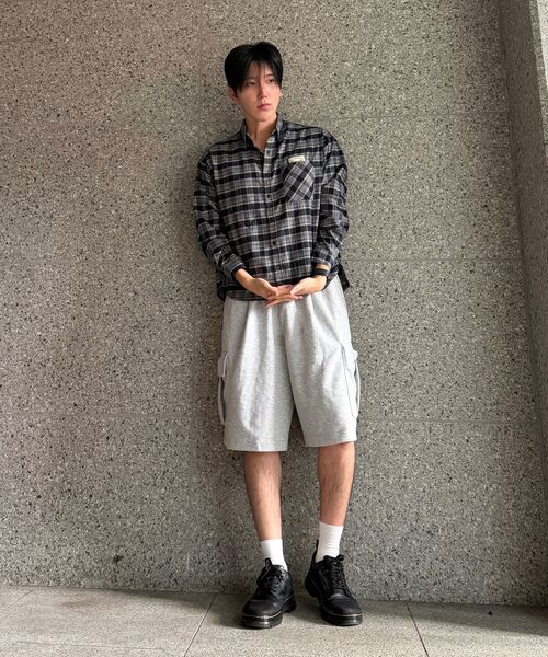 GEECOON(ジークーン)の「ヴィンテージ セミクロップド チェックシャツ GEE267-112 ネイビー(シャツ/ブラウス・メンズ・ネイビー・LARGE/X-LARGE)」の14枚目の写真