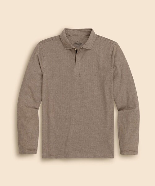 BROOKS BROTHERS(ブルックスブラザーズ)の「◆オンラインストア限定◆ Performance Series コットンブレンド ジップアップ ロングスリーブ ポロシャツ(ポロシャツ・メンズ・ブラウン/ブルー・LARGE/X-LARGE/SMALL/MEDIUM)」の1枚目の写真