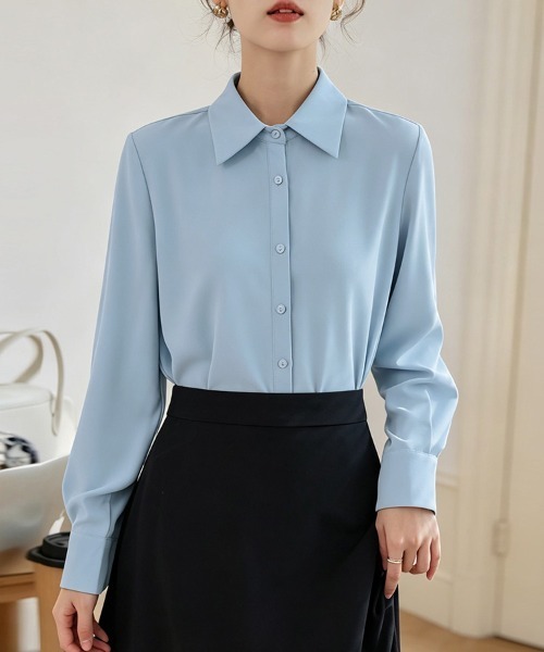 ONEP STAR(ワンピスター)の「2WAYボウタイ長袖ブラウス(シャツ/ブラウス・レディース・ホワイト/ブルー・X-LARGE/LARGE/MEDIUM)」の5枚目の写真
