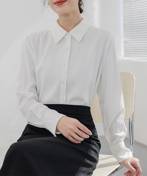 ONEP STAR(ワンピスター)の「2WAYボウタイ長袖ブラウス(シャツ/ブラウス・レディース・ホワイト/ブルー・X-LARGE/LARGE/MEDIUM)」の12枚目の写真