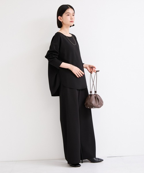 le cercle ADAM ET ROPE'(ルセルクルアダムエロペ)の「サンディカットJZスェットライクプルオーバー/セットアップ対応(Tシャツ/カットソー・レディース・ブラック/オフホワイト/ライトグレー・FREE)」の7枚目の写真