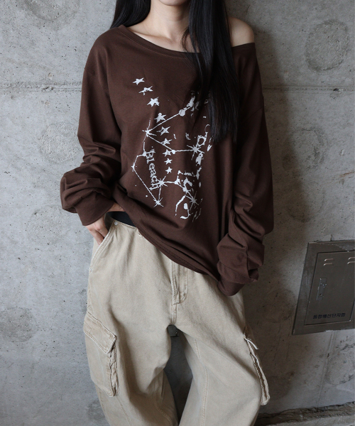 DEFYCLUBROBBERS(ディファイクラブロバース)の「Bleach ボートネック ワンショルダー ロングスリーブ ブラウン(Tシャツ/カットソー・レディース・その他・FREE)」の5枚目の写真