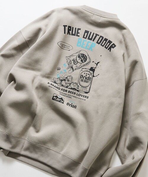 KAVU(カブー)の「KAVU/カブー 限定展開 KAVU×ORION 別注 ビッグシルエット アニマルバックプリント クルーネック スウェット BEER&GRASS(スウェット・メンズ・アッシュグレー/ブラック/ベージュ/ネイビー・SMALL/MEDIUM/LARGE)」の3枚目の写真