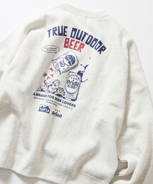 KAVU/カブー 限定展開 KAVU×ORION 別注 ビッグシルエット アニマルバックプリント クルーネック スウェット BEER&GRASS